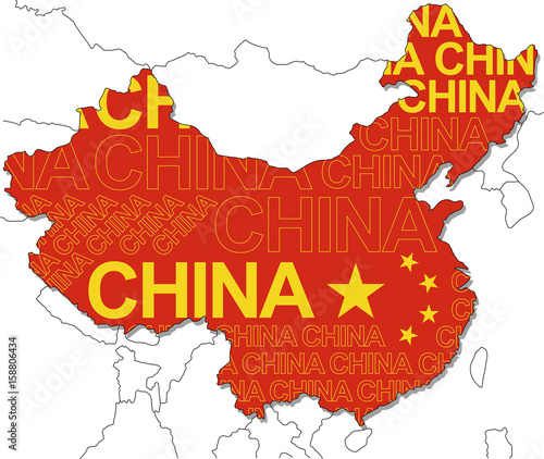Εκτύπωση καμβά Map of China 1
