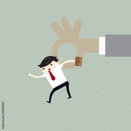 businessman was lay off job, problem at work concept. vector