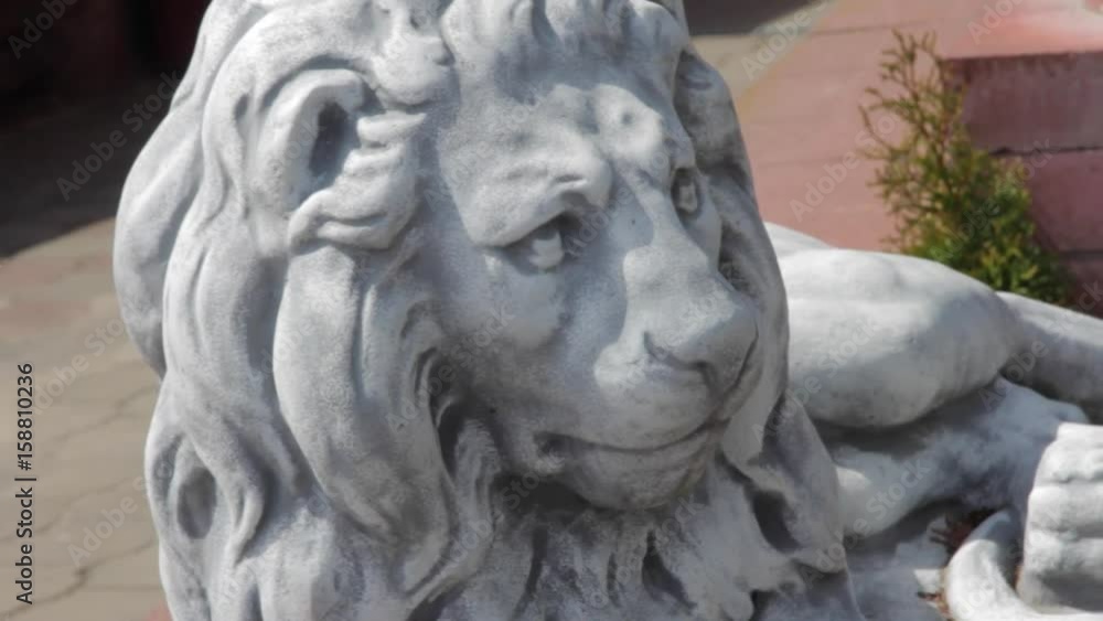 stone lion lying at the entrance stone lion lying at the entrance