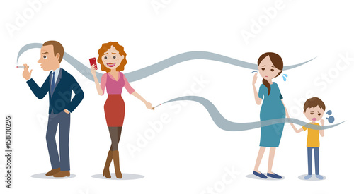 passive smoking concept, second-hand smoking, involuntary smoking