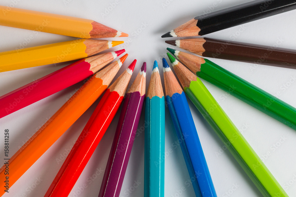 color pencil in order concept