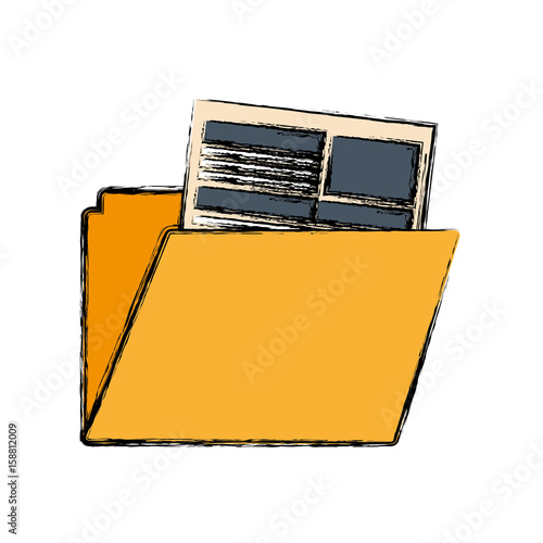 document folder icon over white background. colorful design .vector illustration