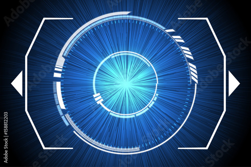 Blue Technology Inside Spaceship Background