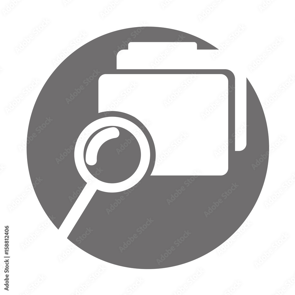 folder file with magnifying glass isolated icon vector illustration design folder file with magnifying glass isolated icon vector illustration design