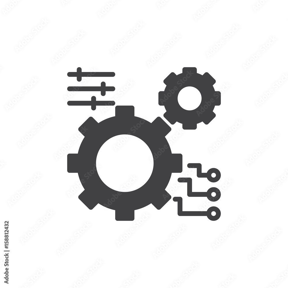 Gear, settings icon vector, filled flat sign, solid pictogram isolated on white. Symbol, logo illustration. Pixel perfect Gear, settings icon vector, filled flat sign, solid pictogram isolated on white. Symbol, logo illustration. Pixel perfect