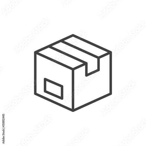 Parcel box line icon, outline vector sign, linear style pictogram isolated on white. Symbol, logo illustration. Editable stroke. Pixel perfect