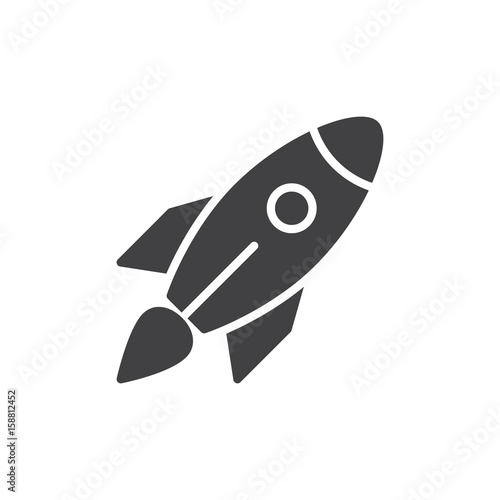 Rocket icon vector, filled flat sign, solid pictogram isolated on white. Startup symbol, logo illustration. Pixel perfect