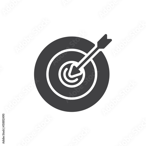 Target icon vector, filled flat sign, solid pictogram isolated on white. Symbol, logo illustration. Pixel perfect