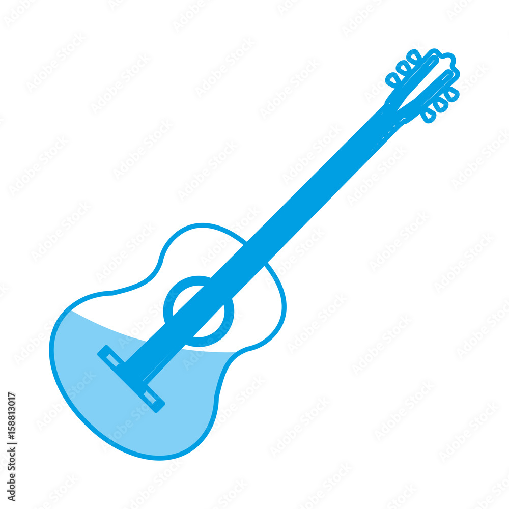 Naklejka premium guitar instrument icon over white background vector illustration