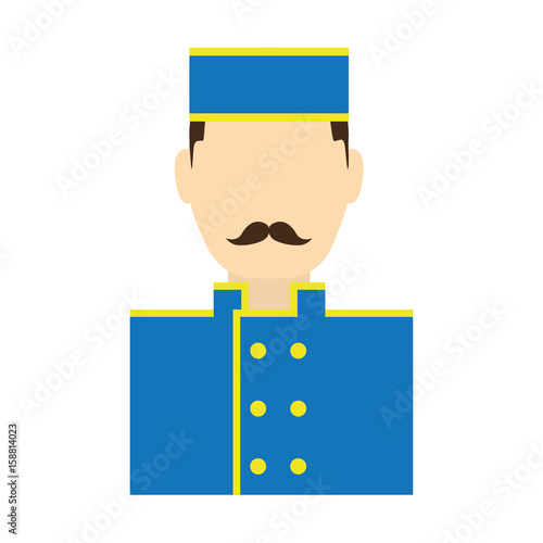 bellboy icon over white background colorful design vector illustration