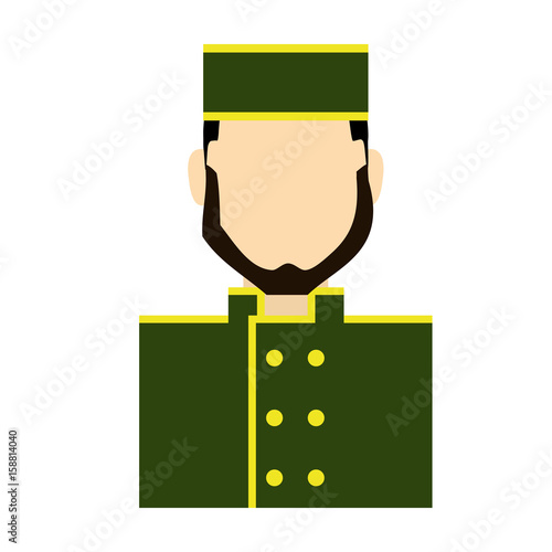 bellboy icon over white background colorful design vector illustration