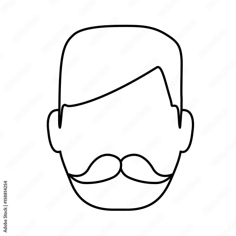 avatar Man face with mustache icon over white background vector illustration avatar Man face with mustache icon over white background vector illustration