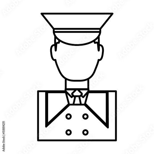 hotel bellboy icon over white background vector illustration