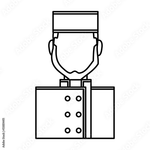 bellboy man icon over white background vector illustration