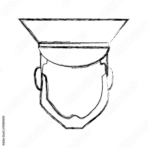 bellboy man face with a hat icon over white background vector illustration
