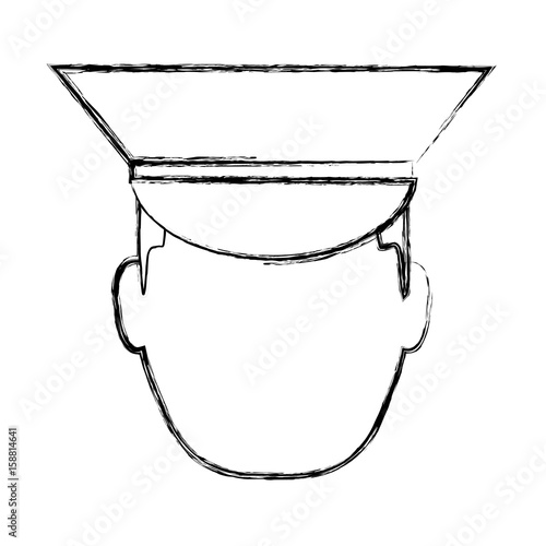 bellboy man face with a hat icon over white background vector illustration