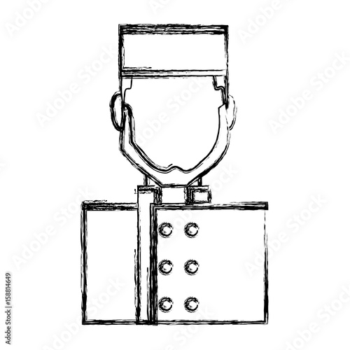 bellboy man icon over white background vector illustration