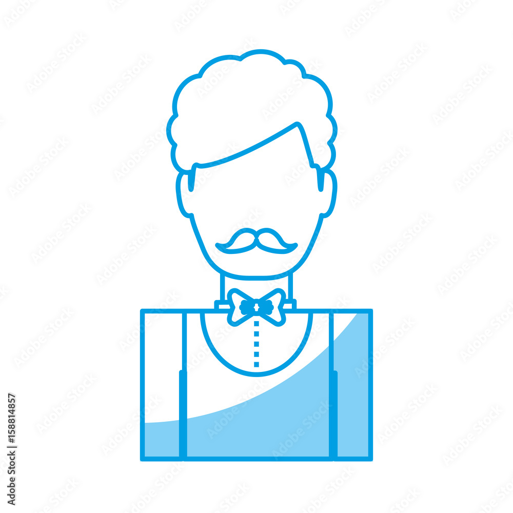 hotel waiter man icon over white background vector illustration