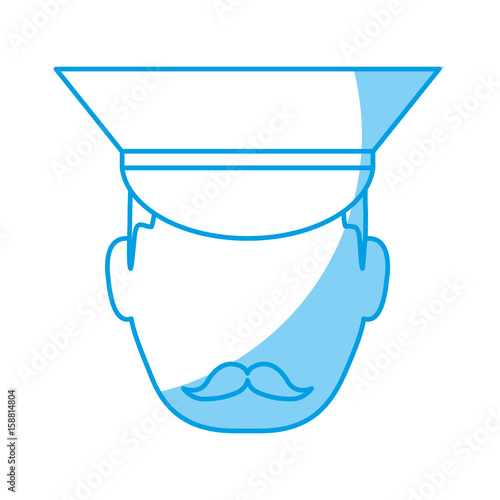 bellboy man face with a hat icon over white background vector illustration