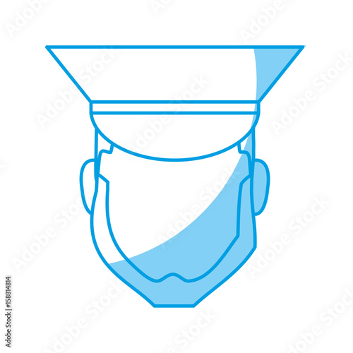 bellboy man face with a hat icon over white background vector illustration
