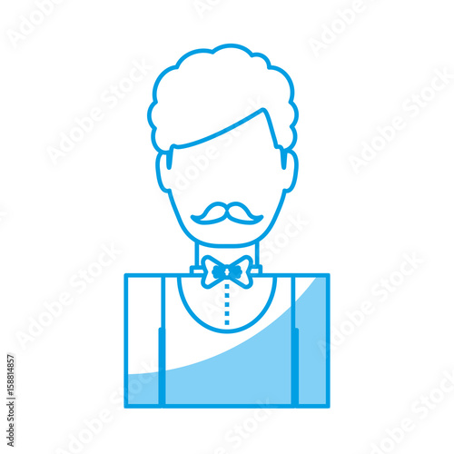 hotel waiter man icon over white background vector illustration