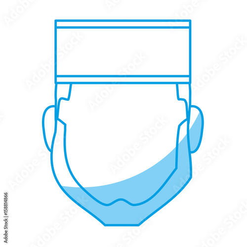 bellboy man face with a hat icon over white background vector illustration