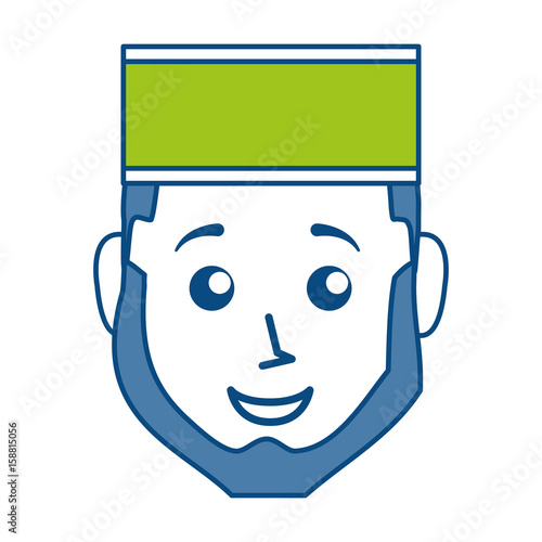 cartoon bellboy man icon over white background colorful design vector illustration