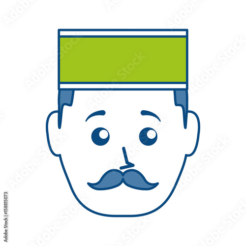 cartoon bellboy man icon over white background colorful design vector illustration