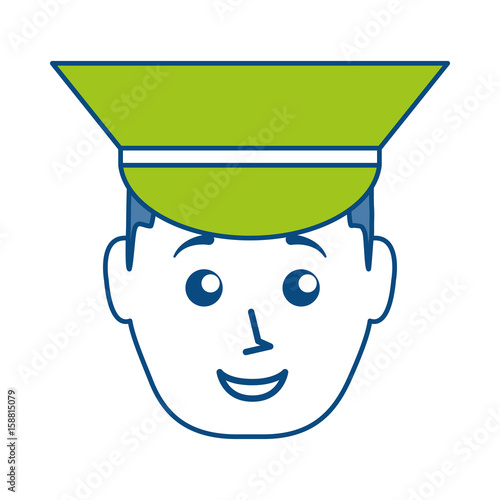 cartoon bellboy man icon over white background colorful design vector illustration