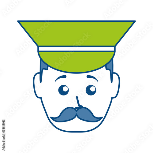 cartoon bellboy man icon over white background colorful design vector illustration