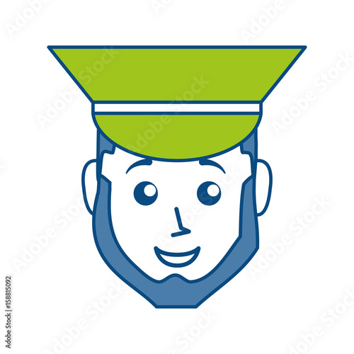 cartoon bellboy man icon over white background colorful design vector illustration