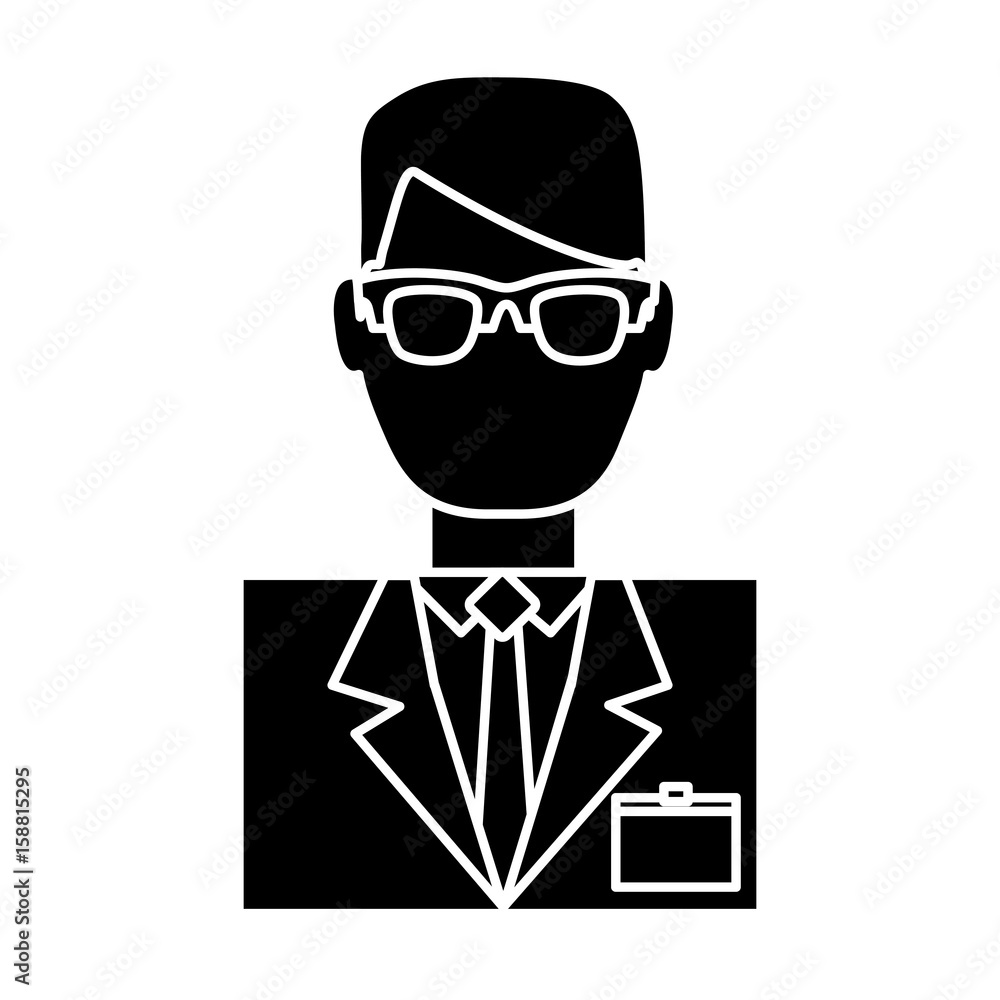 hotel receptionist man icon over white background vector illustration