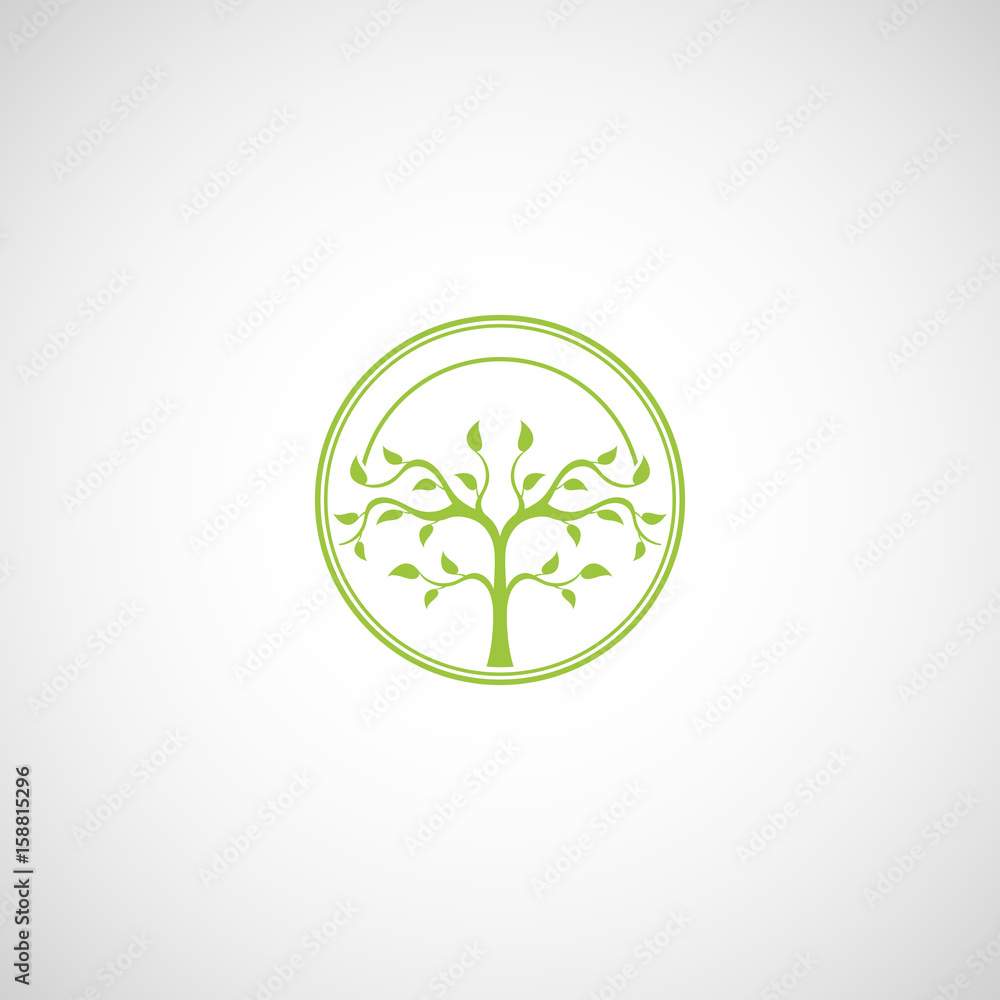 Abstract tree vector logo design template. Abstract tree vector logo design template.