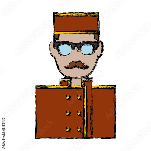 bellboy man icon over white background vector illustration