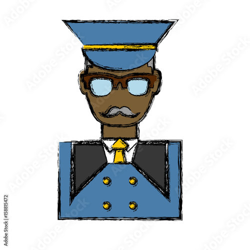 bellboy man icon over white background vector illustration