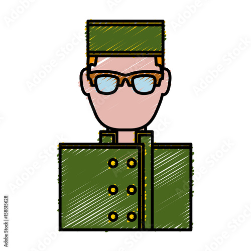 bellboy man icon over white background vector illustration
