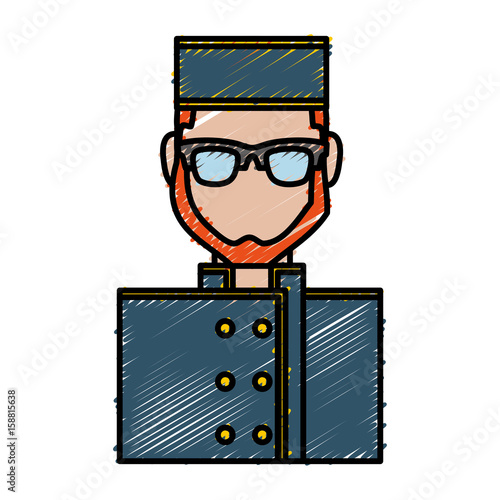 bellboy man icon over white background vector illustration