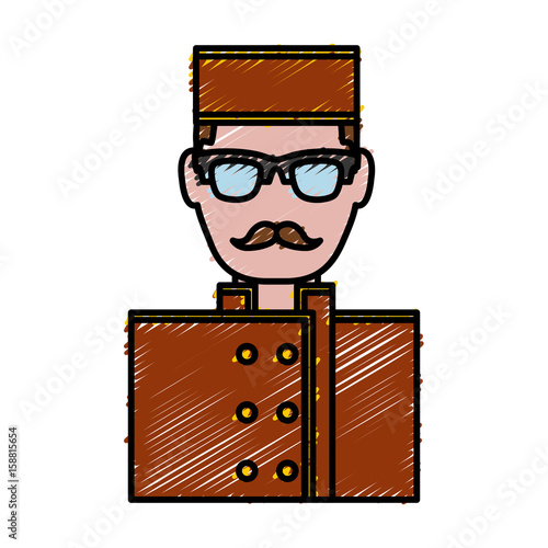 bellboy man icon over white background vector illustration