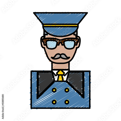 bellboy man icon over white background vector illustration
