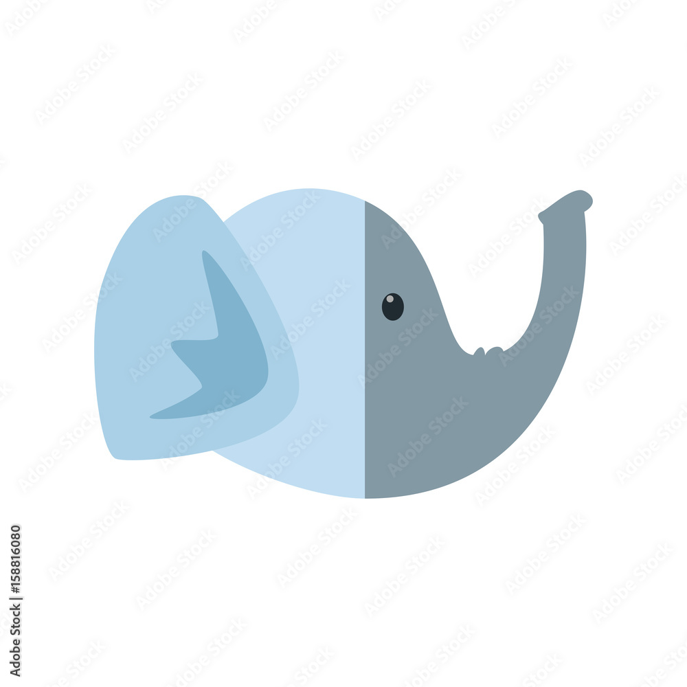 Obraz premium elephant head cartoon icon vector illustration graphic design