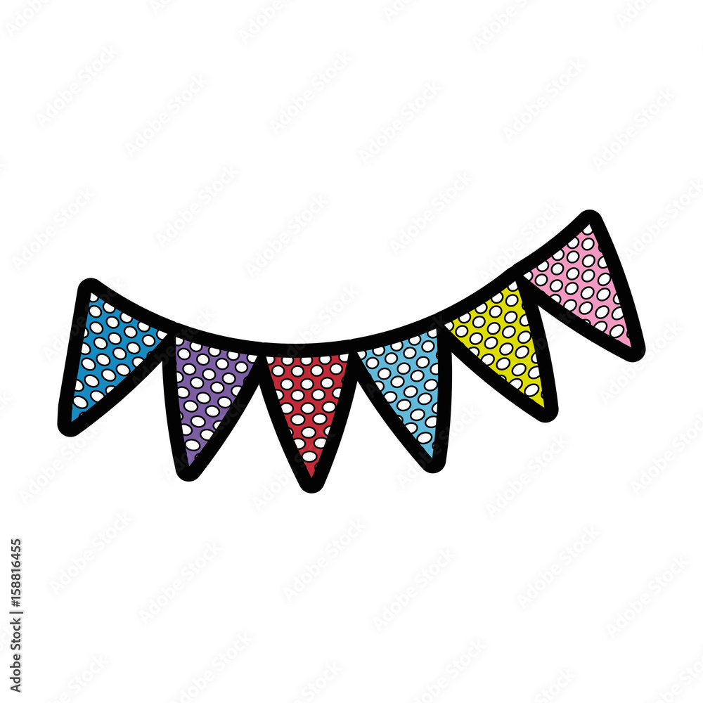 Obraz premium pennants decoration party icon vector illustration graphic design