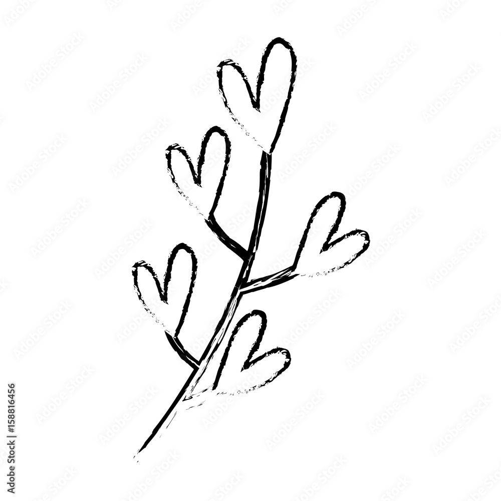 Fototapeta premium stem with leaves icon over white background vector illustration