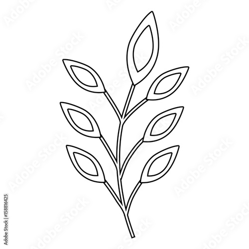 stem with leaves icon over white background vector illustration