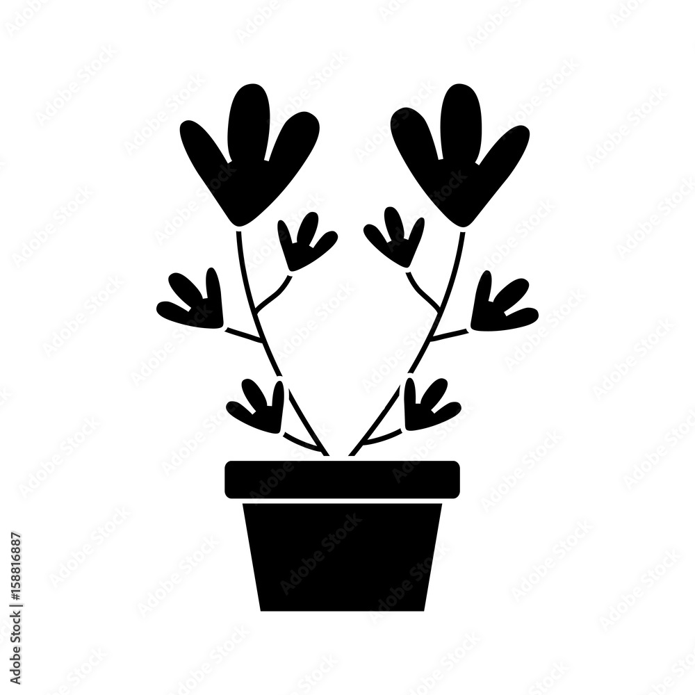 flower in a pot icon over white background vector illustration