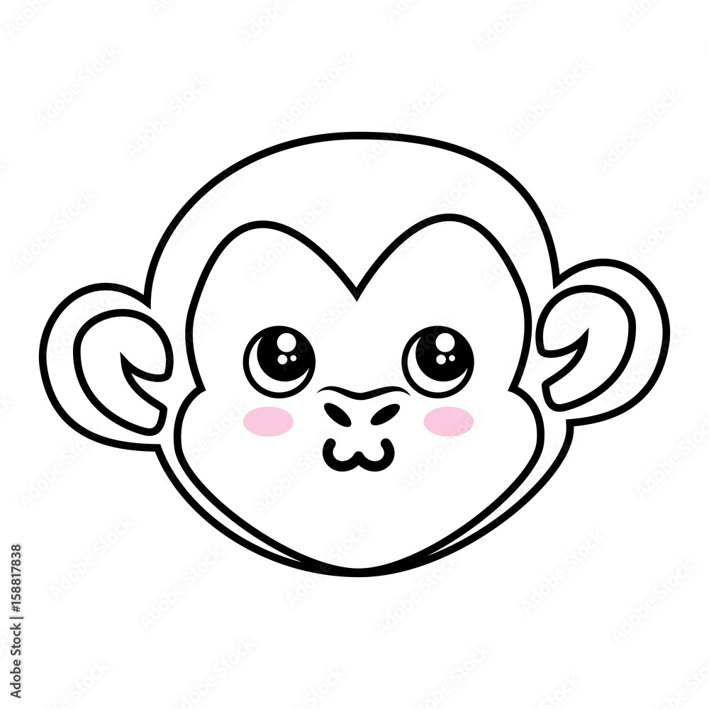 Monkey kawaii cartoon icon vector illustration graphic design Monkey kawaii cartoon icon vector illustration graphic design