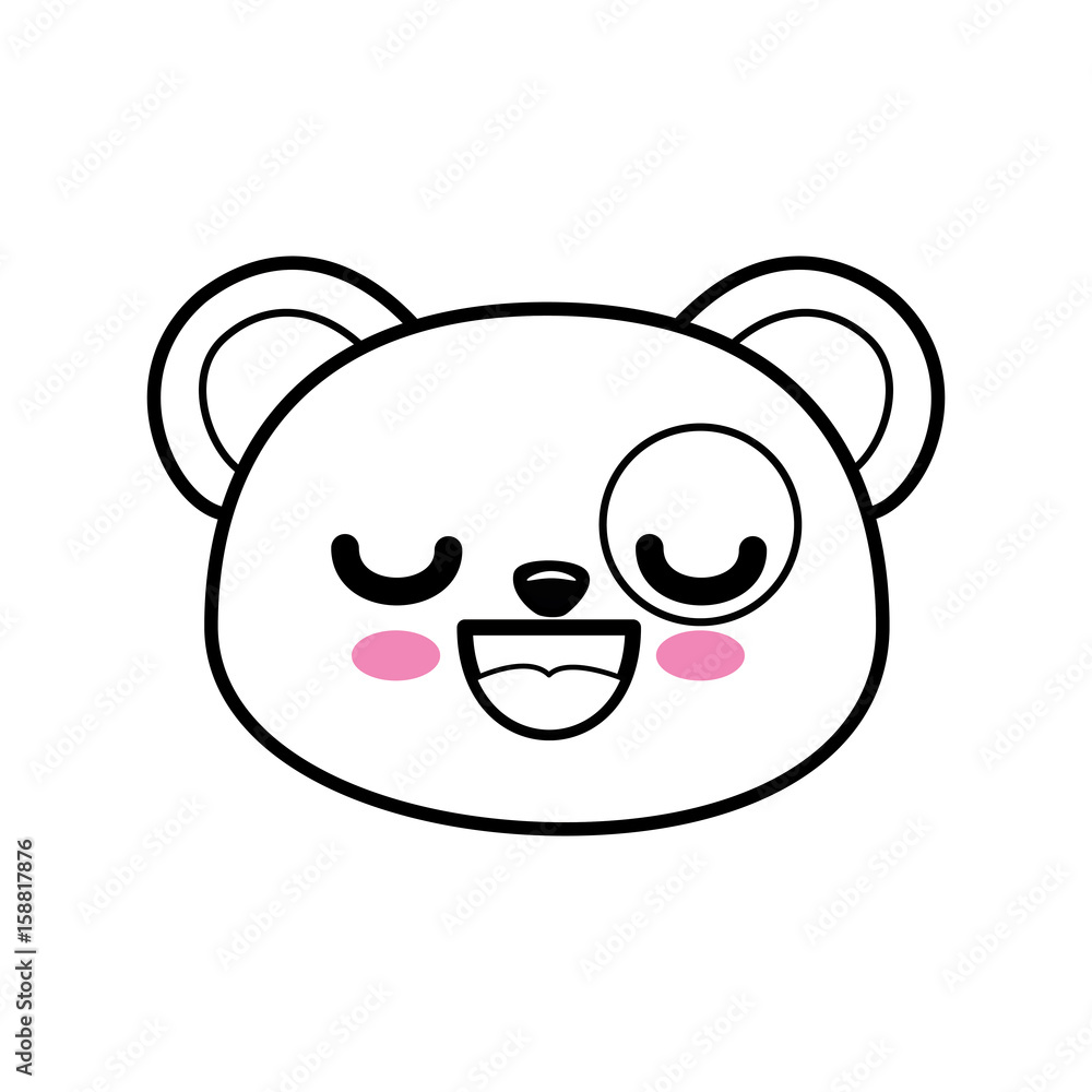 Fototapeta premium Cute bear kawaii cartoon icon vector illustration graphic design
