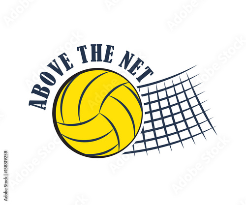 Volleyball badge, vector illustration