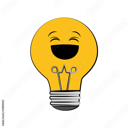 cartoon light bulb icon over white background vector illustration