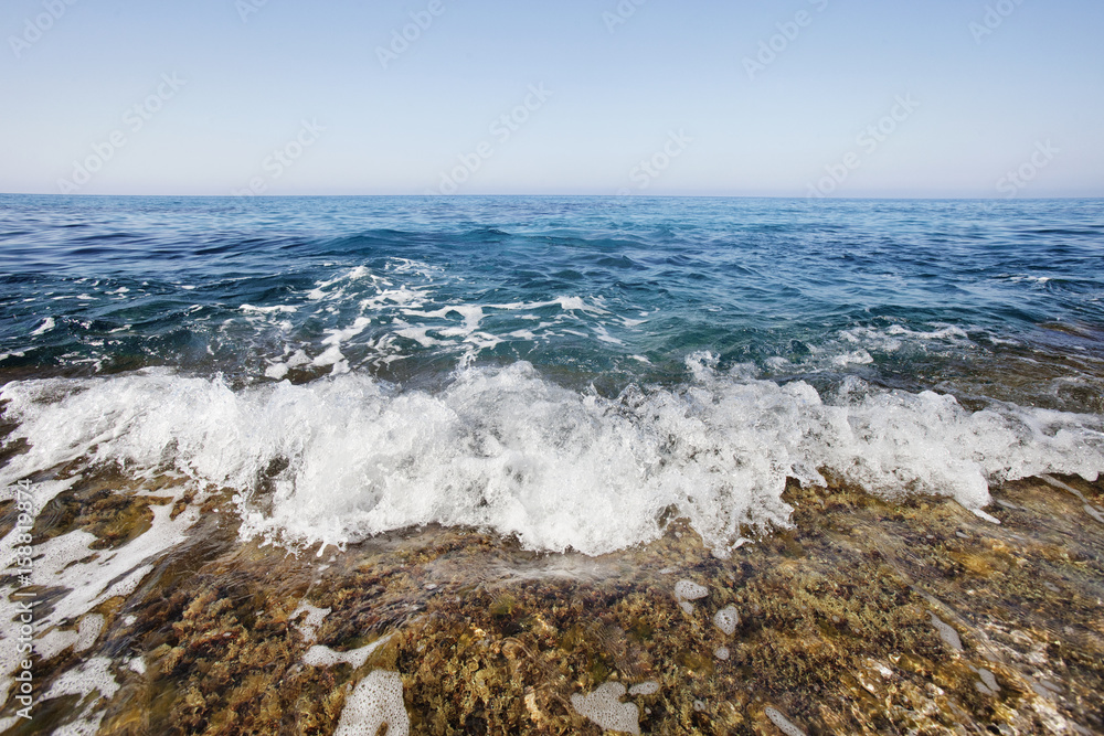 Foam Wave, Cyprus. Mediterranean sea landscape