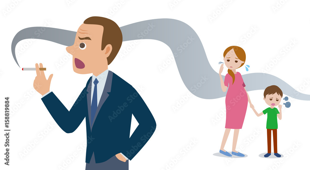 passive smoking concept, second hand smoking, involuntary smoking